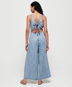 Superdry Ingrid Culotte Jumpsuit Női Ruhák Kék | DXPUF2790